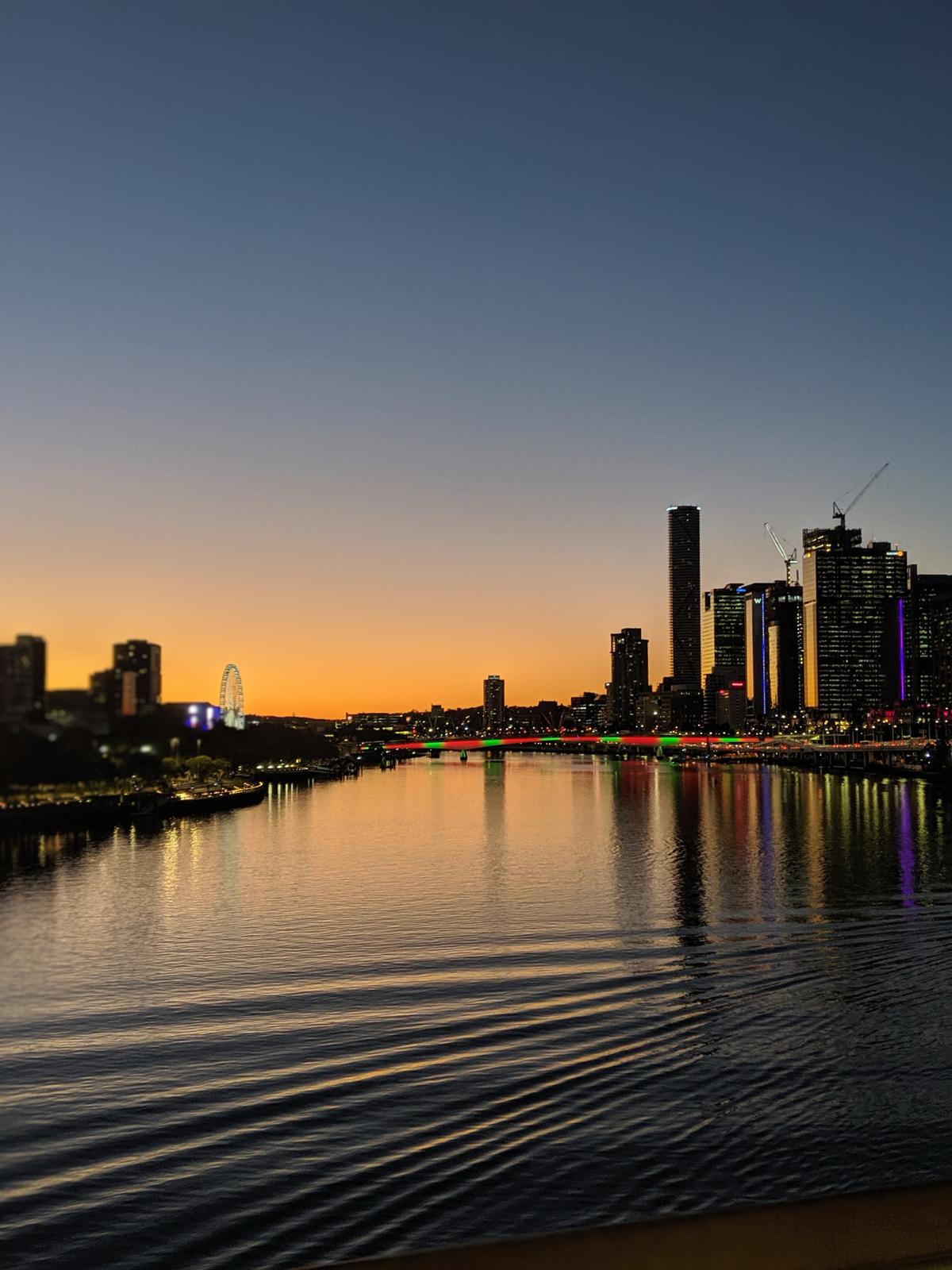 Brisbane sunset by the river